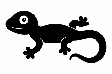 Create silhouette black and white Gecko art vector