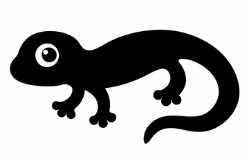 Create silhouette black and white Gecko art vector