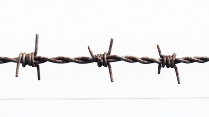 barbed wire element in isolated white background