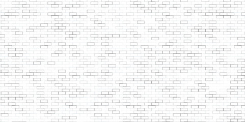 Obraz premium White brick wall. Seamless pattern with tile. Building backdrop with block and cement. Construction wallpaper for office and house. Light brickwork for exterior. Vector
