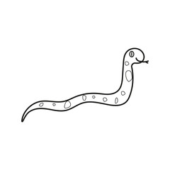 The icon of the children's character snake for books, coloring, games, clothes, advertising