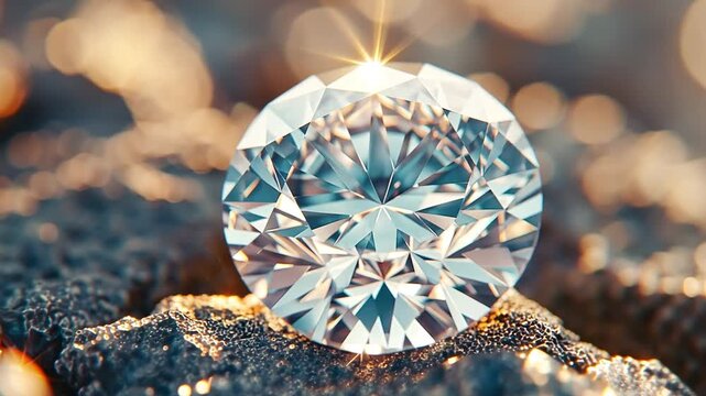 A close-up of the small, priceless beauty. close-up of a sparkling crystal gemstone. opulent and pricey jewellery. diamond without colour. Perfectly rounded diamond