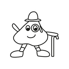 The icon of the children's intellectual character for books, coloring, games, clothes, advertising