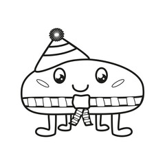 The icon of the children's cute character in a hat for books, coloring, games, clothes, advertising