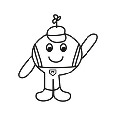 The icon of the children's gardener character for books, coloring, games, clothes, advertising	