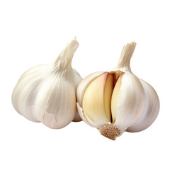 Obraz premium Two garlics transparent background