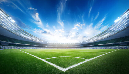 Image material of a large stadium. Background material of a sunny stadium. © seven sheep