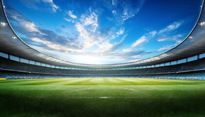 Image material of a large stadium. Background material of a sunny stadium. © seven sheep
