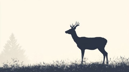 Graceful Abstract Wildlife: Simplified Stylized Animal Silhouette in Digital Reduction with Striking Contrast