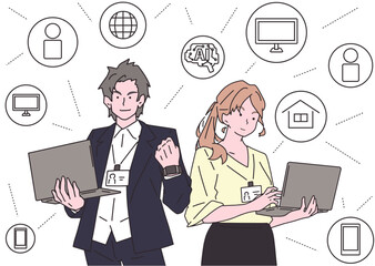 IT業界で活躍するビジネスマンの男女