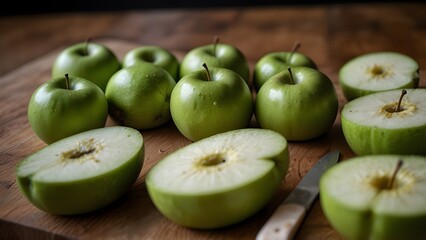 Obraz premium savory green apples separated