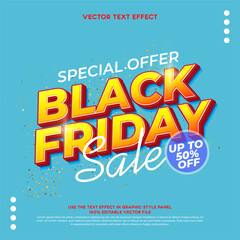 Vector text effect black friday for social media banner or poster