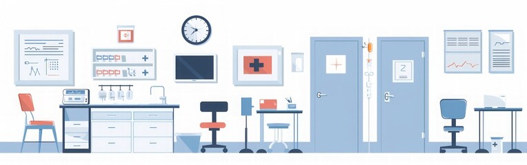 Medical Examination Room Illustration: Healthcare Facility Interior