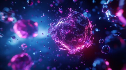 Naklejka premium An AI-driven visualization of cancer metastasis reveals detailed patterns and pathways of tumor spread, showcasing innovative solutions derived from advanced data analysis.