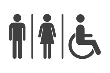 WC icon set on white background