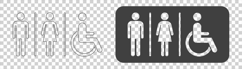 WC icon set on white background