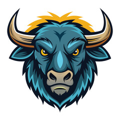 buffalo head logo illustration