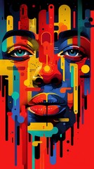 Red tone abstract lines interesting illustration poster background
