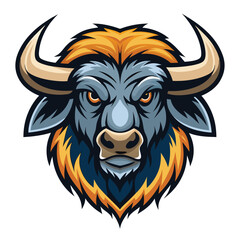 buffalo head logo illustration