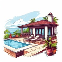 the AI Image Generator, Architecture modern design, concrete house.