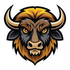 buffalo head logo illustration