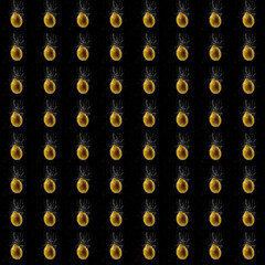 Fresh yellow lemon falling into water with splashes and bubbles, isolated on black background. AI...