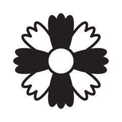 Marigold Flower Solid Black