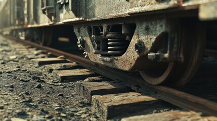 Train Wheel on Rusty Tracks