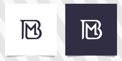 letter bm mb logo design vector