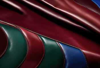 vibrant collection luxurious leather fabrics striking colors displaying rich textures opulent designs, luxury, material, style, pattern, surface, shine