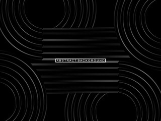 Abstract shining circle lines on black background. Geometric line art design. Modern shiny black lines. Futuristic technology concept. Suitable for posters, covers, banners, brochures, websites, etc.