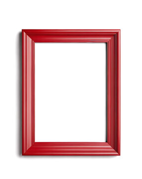A clean and minimalistic wooden picture frame with thin decorative borders isolated in transparent background.