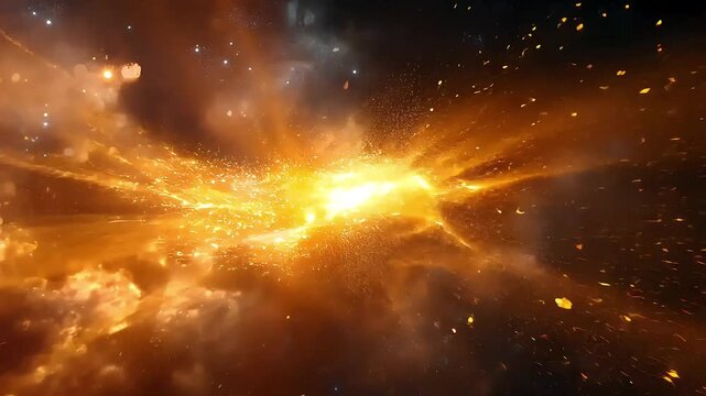 Cosmic Explosion: A Stellar Burst of Light and Energy motion abstract background