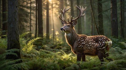Naklejka premium deer in the forest