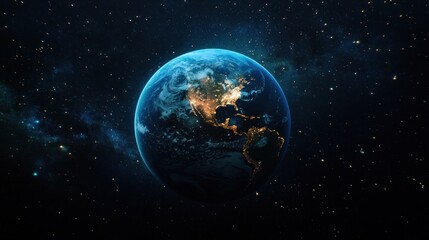 Obraz premium Earth from Space - A Blue Marble in the Vastness of the Universe