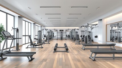 Modern Gym Interior Design with Fitness Equipment