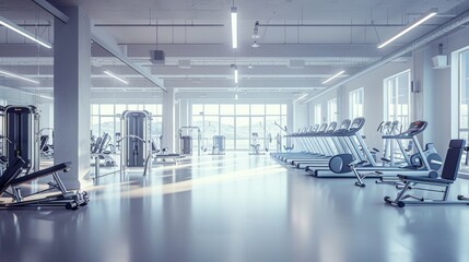 Modern Gym Interior with Fitness Equipment