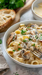 Delight in the comforting flavors of Mushroom Risotto Pasta, featuring creamy risotto-style pasta infused with the rich taste of porcini mushrooms