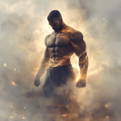 Fantasy-themed image of a muscular warrior