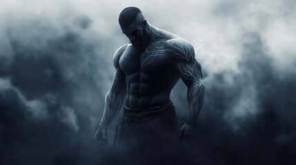 Fantasy-themed image of a muscular warrior