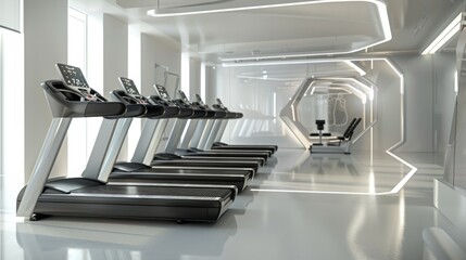 Futuristic Gym Interior Design: Modern Minimalist Fitness Center