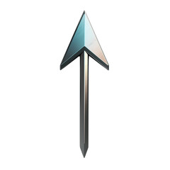 Sleek Modern Metallic Gradient Arrow with Subtle 3D Effect High-Definition Quality, Vivid Style, Curved Arrowhead, Minimalist Design, Arrow Png File