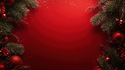 Tree christmas in red background