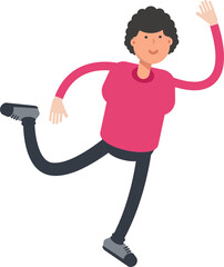 Man Character Jumping and Flying
