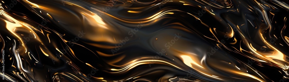 Aufkleber a captivating abstract texture featuring flowing shapes in black and gold, backgrounds and design pr