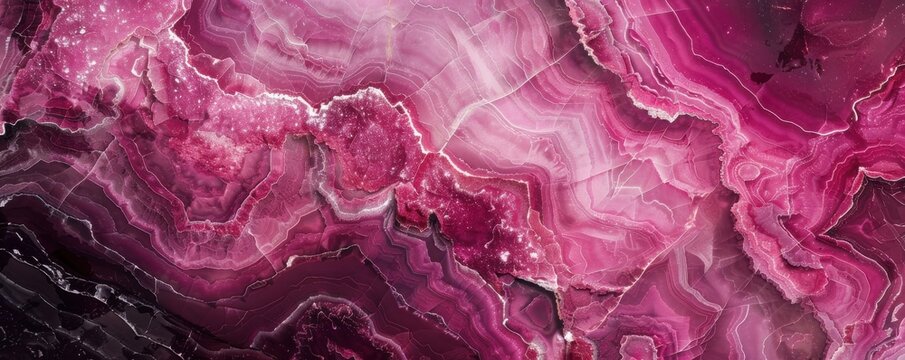 Stunning pink agate stone surface with intricate patterns and textures, Backgrounds or natural design inspirations.