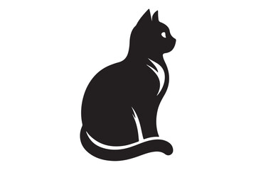 cute cat silhouette vector illustration 