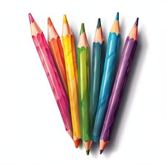 Fototapeta premium the AI Image Generator, color pencils isolated against white background,