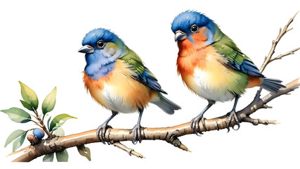 Obraz premium birds on a branch of tree