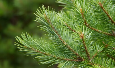 Fototapeta premium A pine tree with green leaves, Generative AI